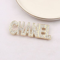 Fashion Simplicity Letter Hot Drill Brooch