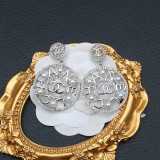 Fashion Celebrities Letter Patchwork Pearl Hot Drill Earrings