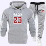 Fashion Sportswear Letter Patchwork Hooded Collar Long Sleeve Two Pieces