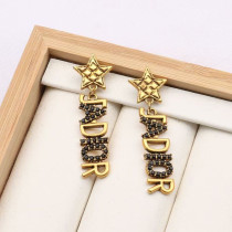 Fashion Vintage Letter Patchwork Hot Drill Earrings