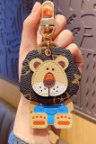 Fashion Daily Print Patchwork Metal Accessories Decoration Key Ring
