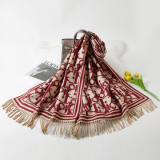 Fashion Casual Letter Tassel Patchwork Scarf
