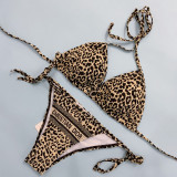 Fashion Sexy Leopard Letter Swimwears