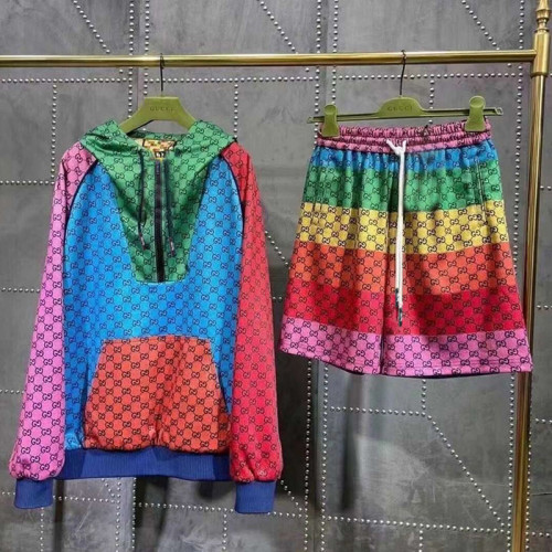 Fashion Street Letter Patchwork Hooded Collar Long Sleeve Two Pieces
