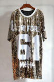 Fashion Street Letter Sequins O Neck T-Shirts