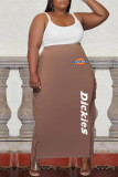 Fashion Casual Print Tassel One Step Skirt Plus Size 