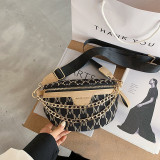 Fashion Street Letter Patchwork Chains Bags