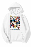 Street Character Print Letter Hooded Collar Tops