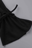 Work Letter Fold V Neck Wrapped Skirt Dresses
