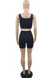 Fashion Casual Print Bandage Square Collar Sleeveless Two Pieces
