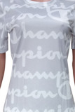 Fashion Casual Print Letter O Neck Short Sleeve Two Pieces