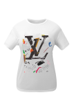 Fashion Casual Print Patchwork Letter O Neck T-Shirts