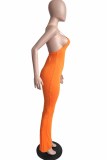 Fashion Sexy Print Backless Spaghetti Strap One Step Skirt Dresses