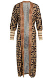 Casual Print Patchwork Outerwear