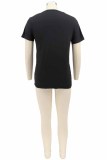 Fashion Casual Character Letter O Neck T-Shirts