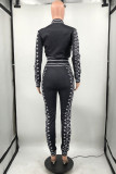 Fashion Street Print Letter Long Sleeve Two Pieces