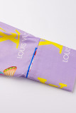 Fashion Casual Print Bandage V Neck Tops
