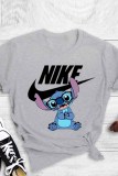 Fashion Street Character Print Letter O Neck T-Shirts
