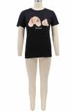 Fashion Casual Character Letter O Neck T-Shirts