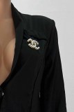 Elegant Letter Tassel Turn-back Collar Long Sleeve Two Pieces