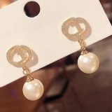 Elegant Geometric Patchwork Pearl Earrings
