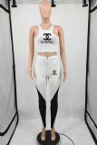 Casual Street Print Letter O Neck Sleeveless Two Pieces