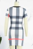 Casual Character Print Letter O Neck A Line Dresses