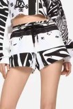 Casual Print Letter Straight Bottoms