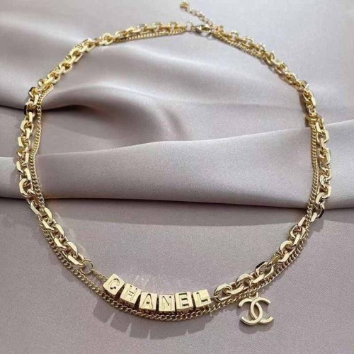 Vintage Celebrities Letter Patchwork Chains Necklaces