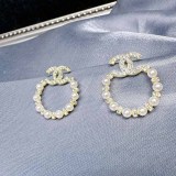 Sweet Letter Pearl Rhinestone Earrings