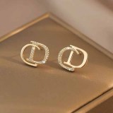 Simplicity Letter Patchwork Rhinestone Earrings