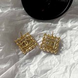 Simplicity Letter Pearl Rhinestone Earrings