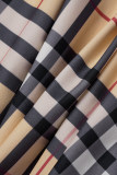 Vintage Striped Patchwork Mandarin Collar A Line Dresses