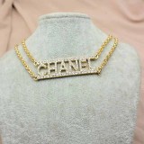 Simplicity Letter Chains Rhinestone Necklaces