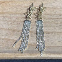 Vintage Simplicity Letter Tassel Rhinestone Earrings