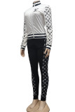Fashion Casual Letter Print Patchwork Long Sleeve Two Pieces