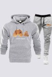 Casual Letter Hooded Collar Long Sleeve Two Pieces