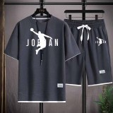 Sportswear Print Letter O Neck Short Sleeve Two Pieces