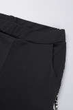 Sportswear Print Patchwork Letter Zipper Collar Long Sleeve Two Pieces