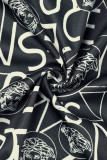 Sportswear Elegant Figure Print Patchwork Letter Zipper Collar Long Sleeve Two Pieces