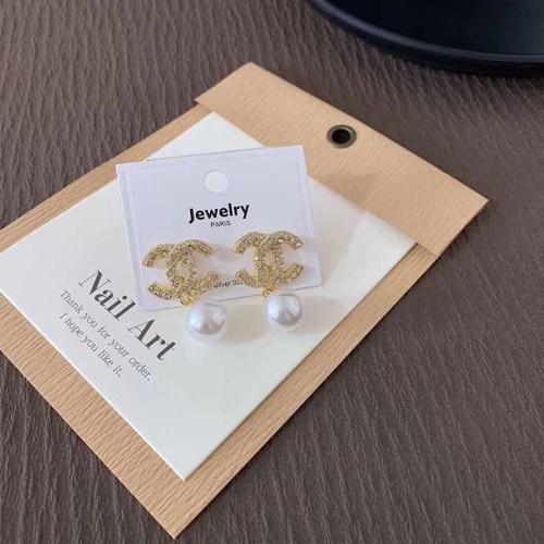 Elegant Simplicity Letter Pearl Rhinestone Earrings