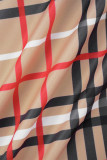 Elegant Striped Print Letter Turndown Collar Outerwear