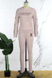 Sportswear Letter Embroidered O Neck Long Sleeve Two Pieces
