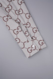 Casual Simplicity Letter Patchwork Mandarin Collar Tops