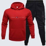 Casual Sportswear Print Letter Hooded Collar Long Sleeve Two Pieces
