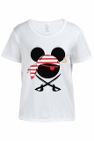Casual Street Character Print O Neck T-Shirts