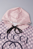 Sportswear Simplicity Print Letter Hooded Collar Long Sleeve Two Pieces