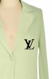 Casual Work Print Letter Turn-back Collar Long Sleeve Two Pieces