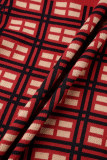 Elegant Letter Striped Patchwork V Neck Outerwear