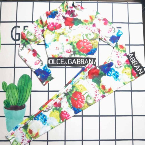Vacation Patchwork Floral Letter Zipper Swimwears